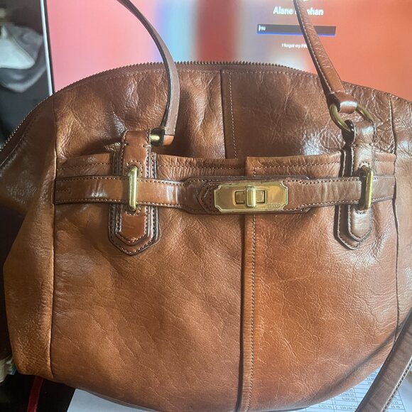 Coach Tan Leather Large Handbag (17" x 10") - Picture 3 of 10